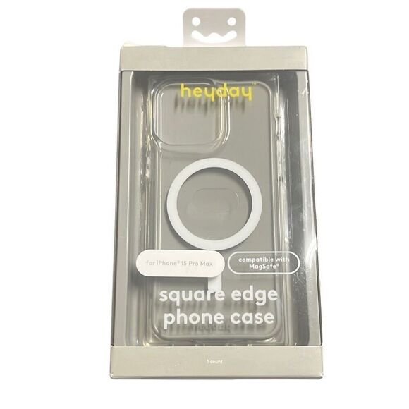 HeyDay Clear iPhone 15 Pro Max Hard Plastic Phone Case Round Edges Magsafe NEW - Picture 1 of 6